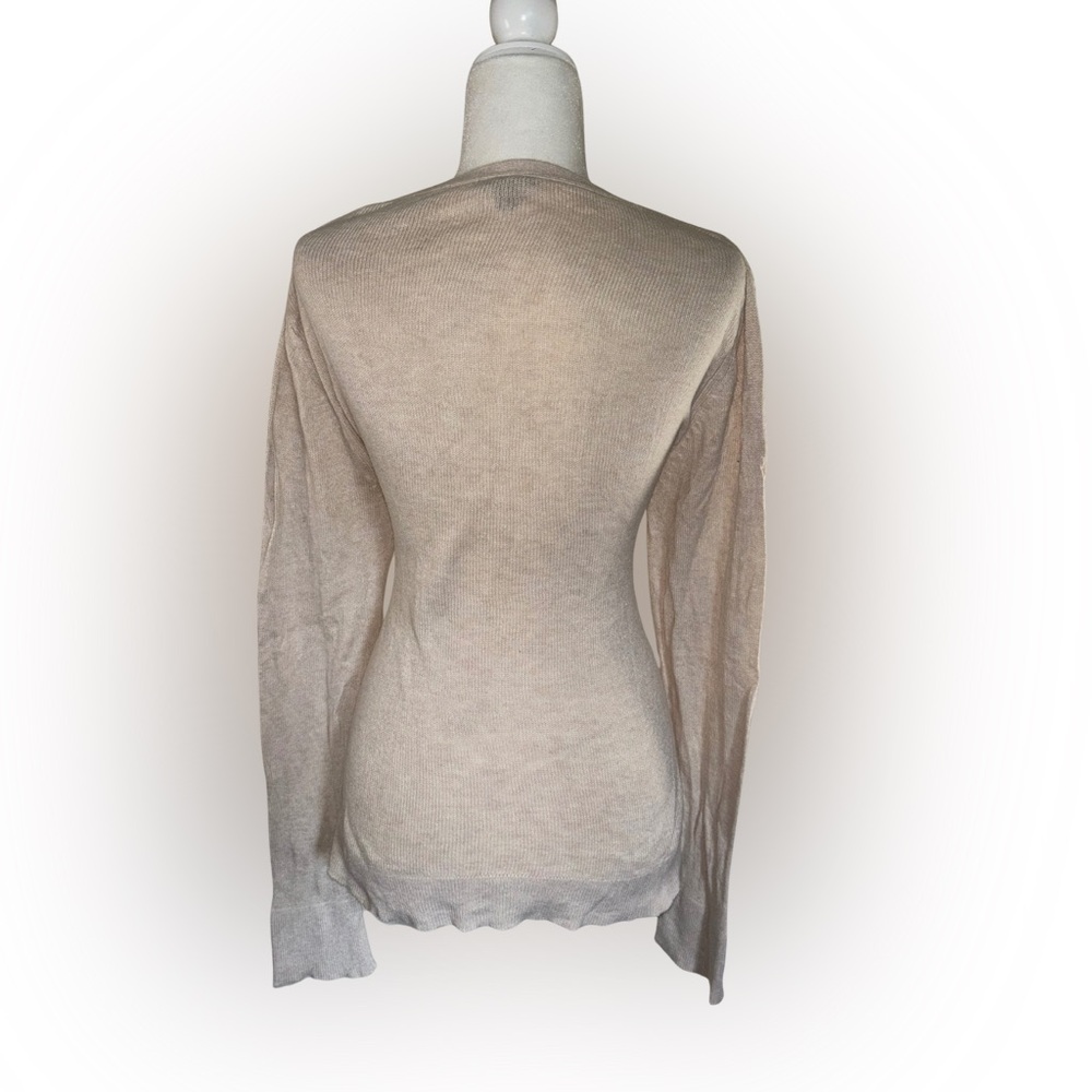 ESTATESALE - Ann Taylor Factory - Beige Cream V-Neck Sweater - Size XL - Picture 3 of 6
